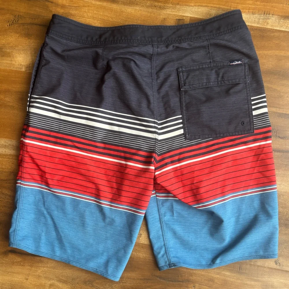 EDDIE BAUER | Red, White And Blue Board Shorts Swimwear | Size 31